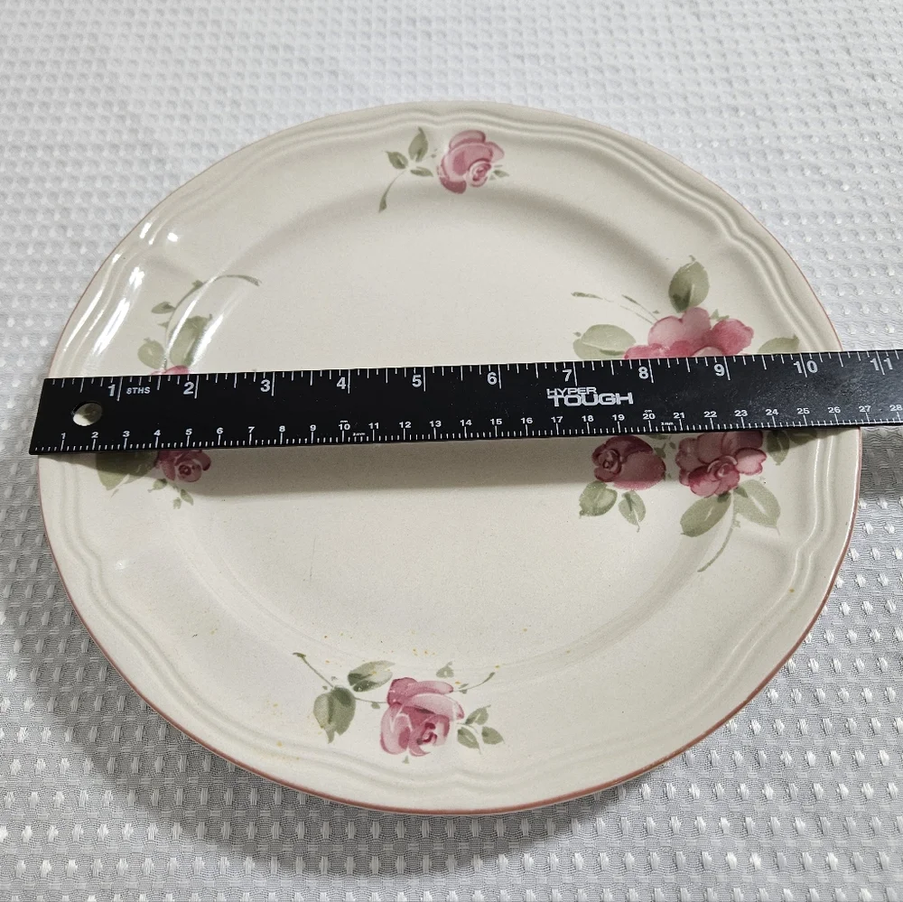 Gibson‎ 2 Roseland Pink Floral Dinner Plates Discontinued Stoneware Y2K 11" - Picture 8 of 11